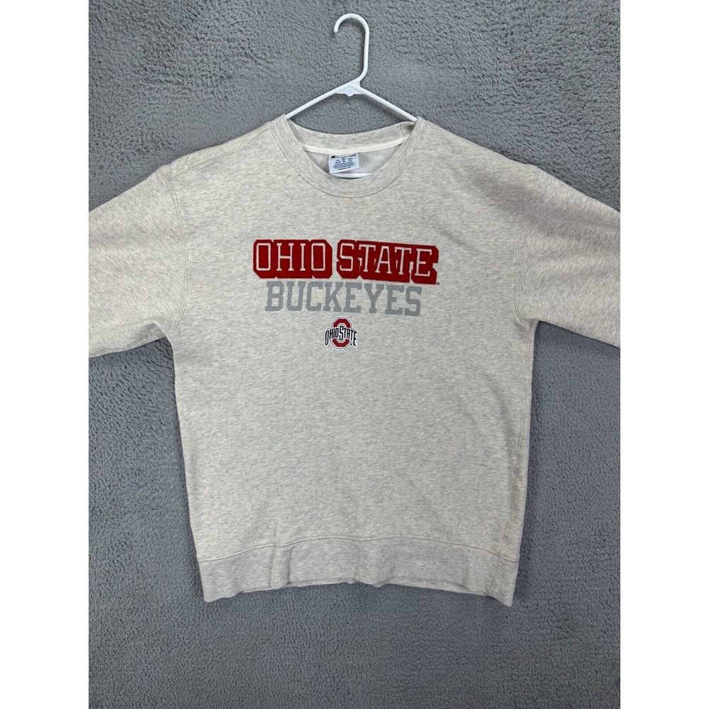 Champion Sweatshirt Men Extra Large Beige Ohio State Buckeyes Crew Neck Pullover